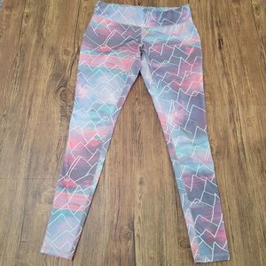Mossimo Pink Purple Blue Geometric Yoga Legging - Size Medium